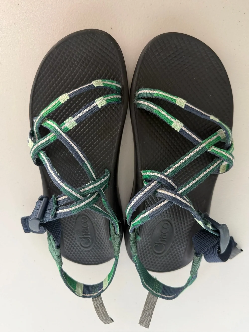 Chaco Kids ZX/1 EcoTread Sandals Topline Navy Green Youth 6